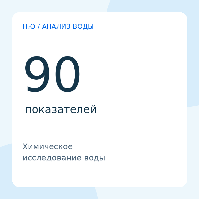 Химический анализ воды — 90 показателей